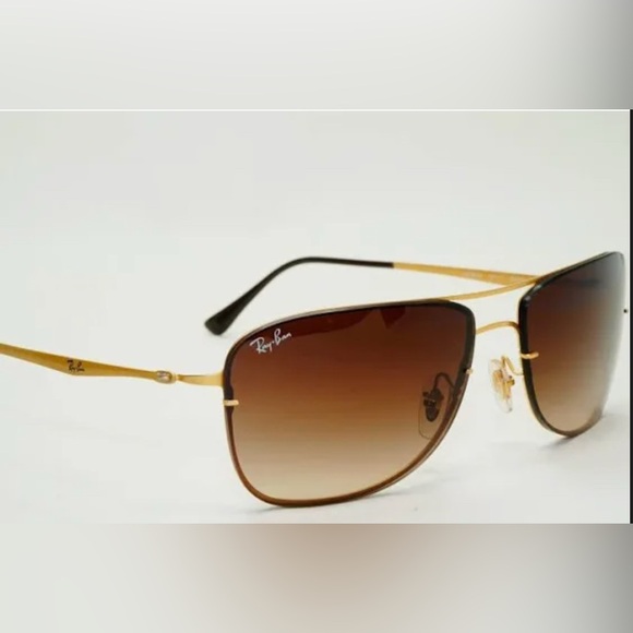 RAY-BAN Titanium Matte Gold / Brown Gradient RB8054 - Picture 4 of 12